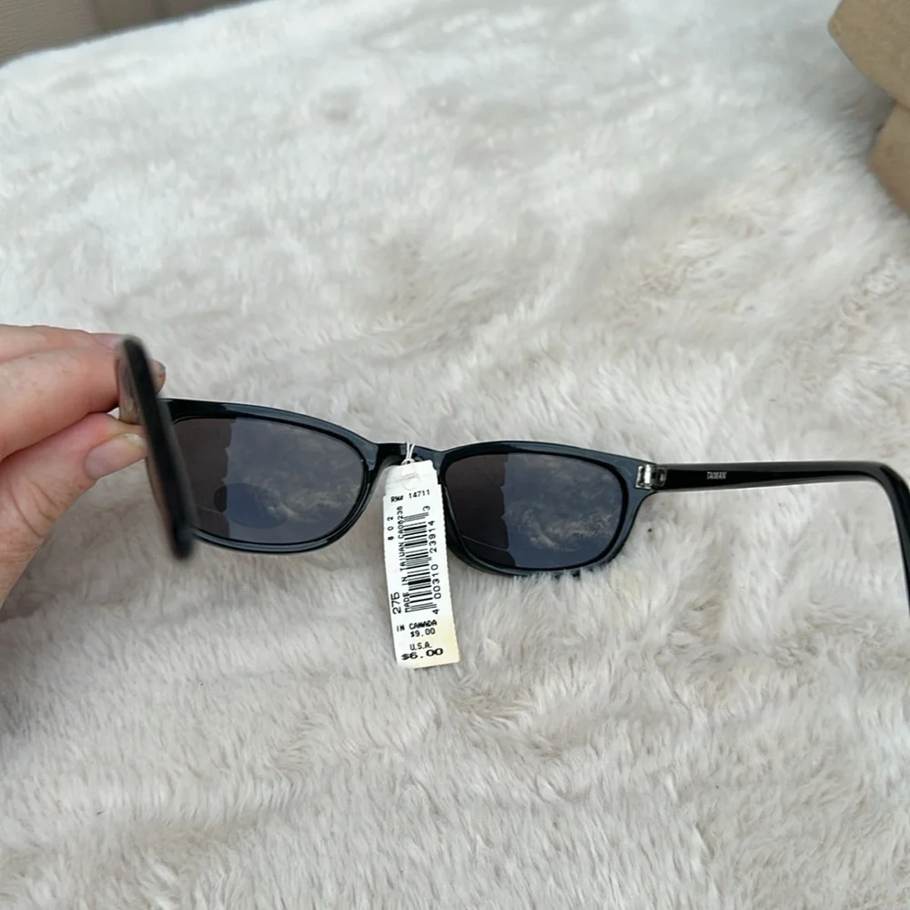 Vintage Dead Stock After Thoughts Black Rectangular Sunglasses